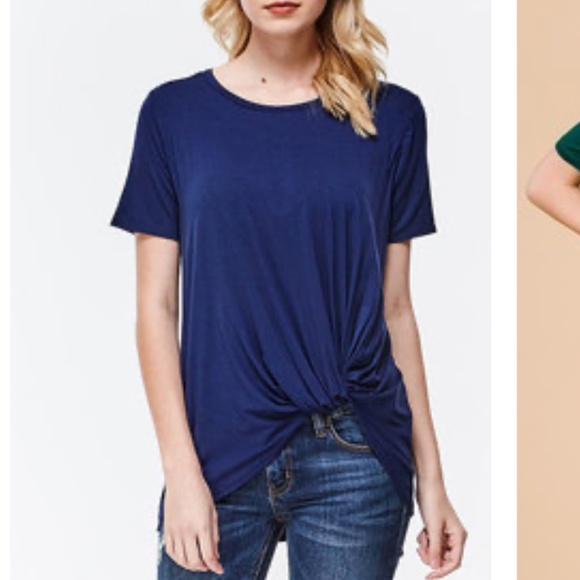 Emma's Closet Short Sleeve Top Navy S - Picture 2 of 5